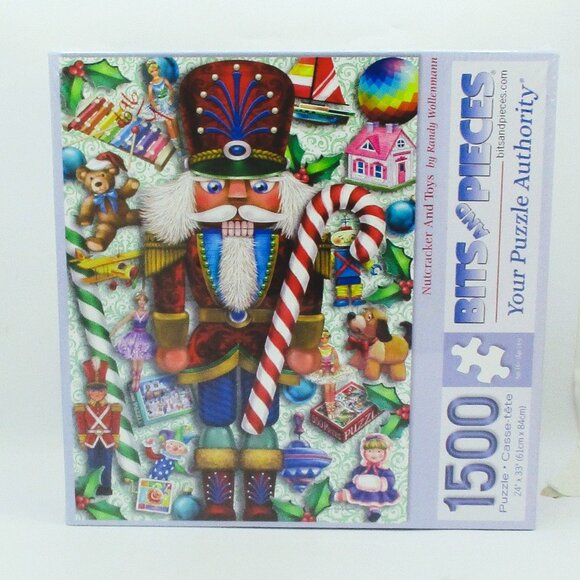 Nutcracker And Toys 1500-Piece Jigsaw Puzzle Bits And Pieces 24"x33" Christmas D - Picture 1 of 5